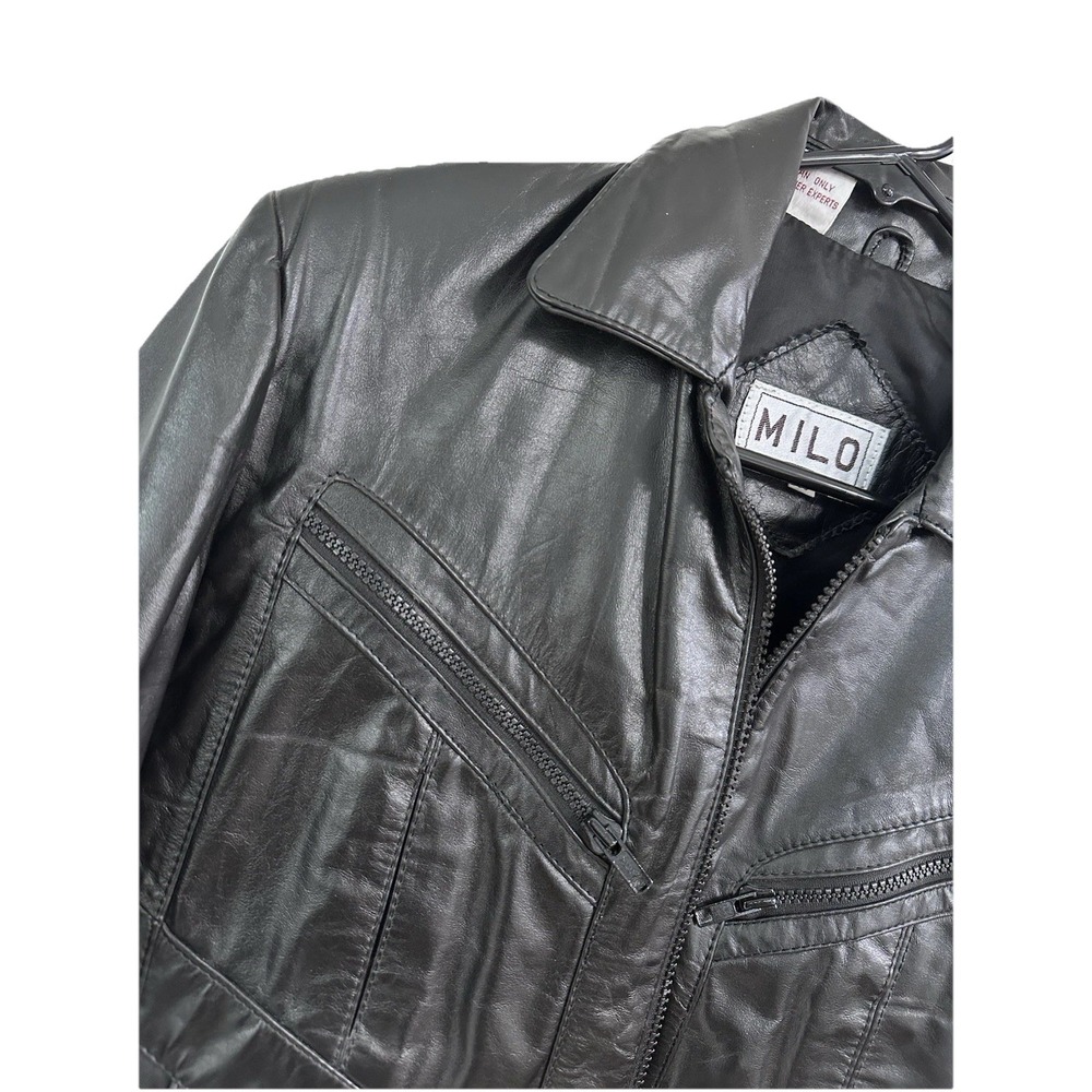 NWT All Saints Milo Women's Black Leather Jacket Size 36. *198